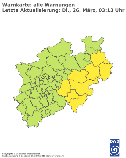 Aktuelle Wetterwarnungen für  Rhein-Sieg-Kreis